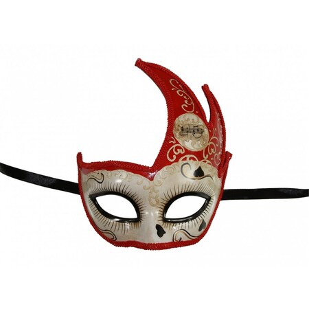 Kayso Ivory Red Plastic Masquerade Mask PM029RD